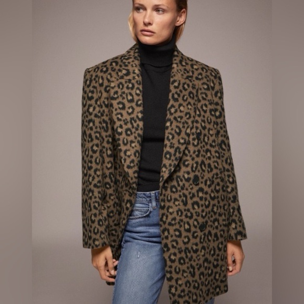 Zara Women's Brown Leopard Teddy Jacket - Picture 3 of 7